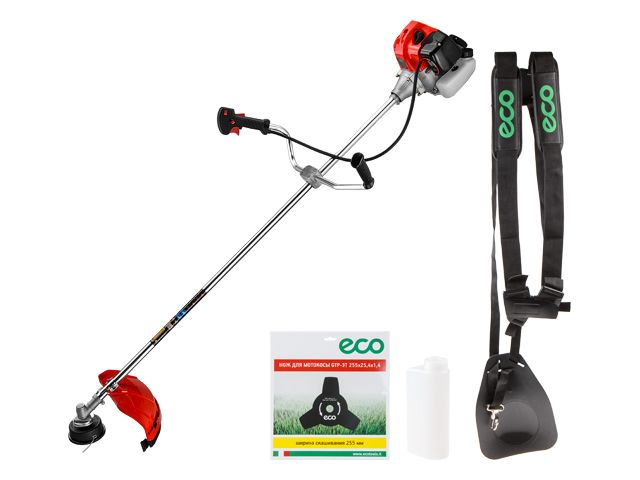 Мотокоса ECO GTP-215 Power (2.15 кВт, 2.9 л.с., 43.0 см3, лёгкий запуск, нож 3Т, ремень двухлямочный, вес 7.6 кг)